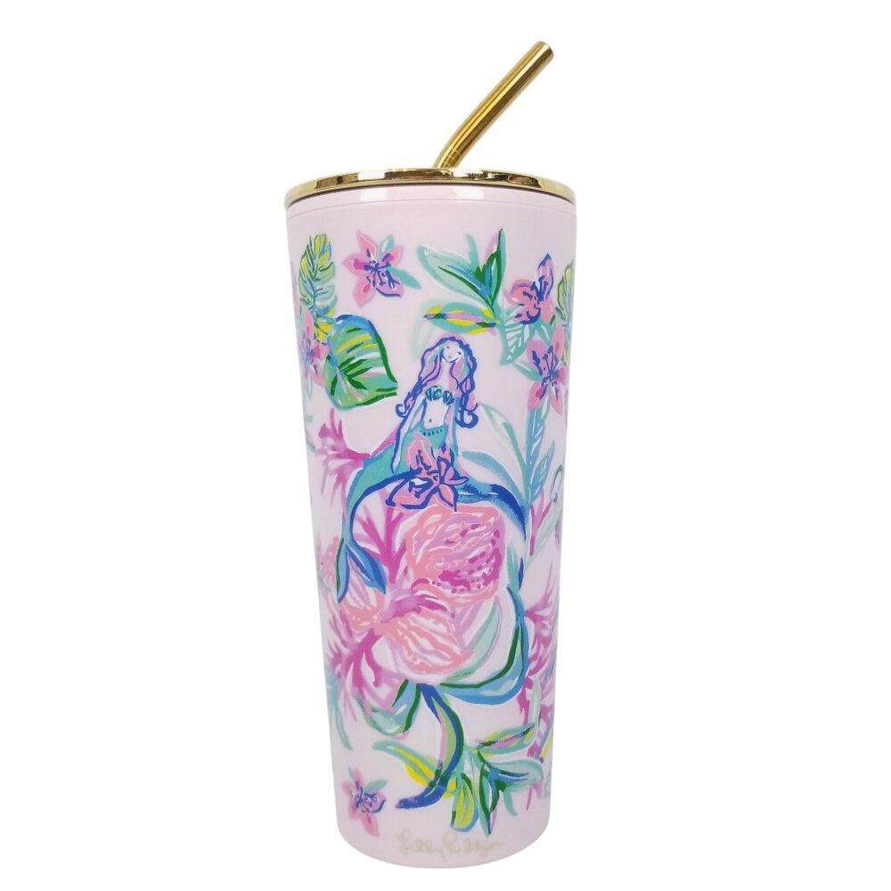 Lilly Pulitzer Double Wall Insulated 24oz Tumbler Mermaid In The Shade